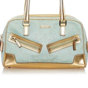 Gucci Blue GG Canvas Bowler Bag